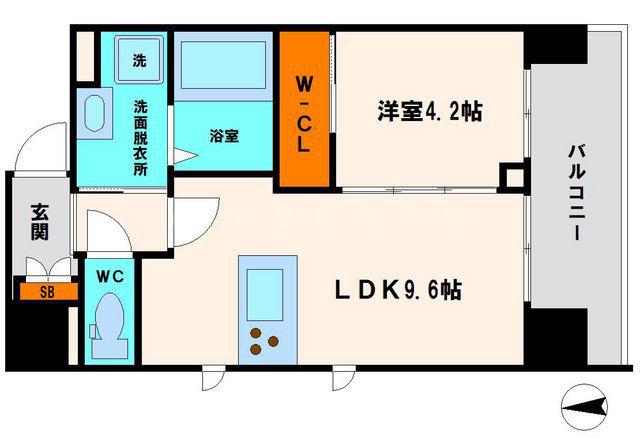 第26関根マンション(1LDK/6階)の間取り写真