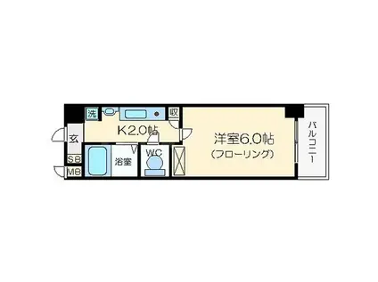 エステムコート心斎橋アルテール(1K/8階)の間取り写真