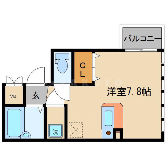 サンキャッスル菅原(ワンルーム/2階)の間取り写真