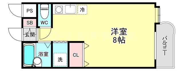 ルーラル北野(ワンルーム/1階)の間取り写真