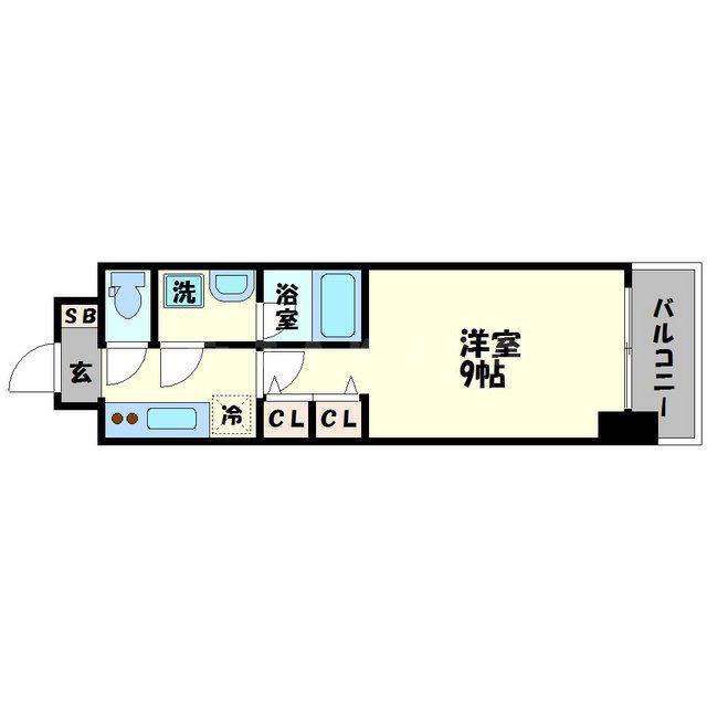 スプランディッド淀屋橋DUE(1K/4階)の間取り写真