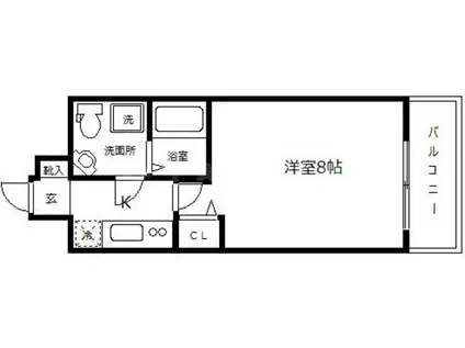 SERENITE北浜(1K/15階)の間取り写真