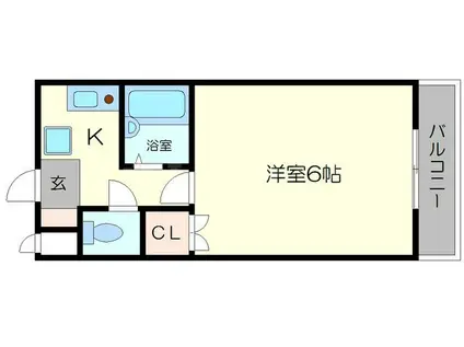 ルミエール垂水(1K/2階)の間取り写真