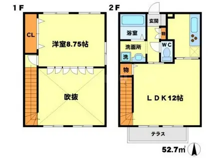 オーク・ベッツ(1LDK)の間取り写真