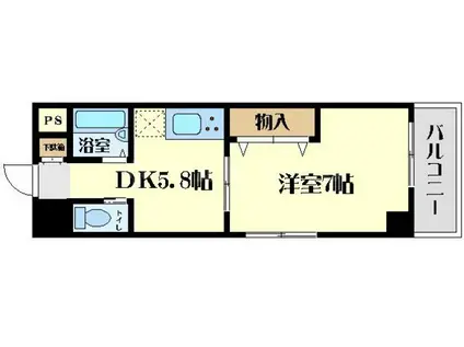 第12関根マンション(1DK/4階)の間取り写真