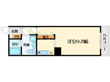 サングレートESAKAII(1K/8階)の間取り写真