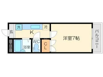 エスポワール大桐(1K/1階)の間取り写真