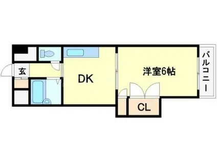 正雀グランドハイツ北(1DK/3階)の間取り写真