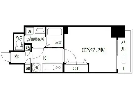 ファーストフィオーレ九条Ⅲ(1K/10階)の間取り写真