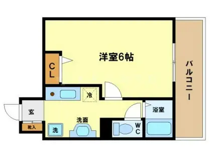 ACTY新町(1K/2階)の間取り写真