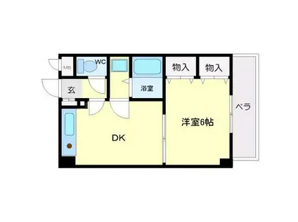 エスポワール寺内(1DK/4階)の間取り写真