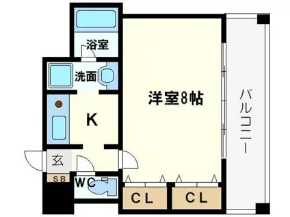 ドゥーエ谷町(1K/10階)の間取り写真