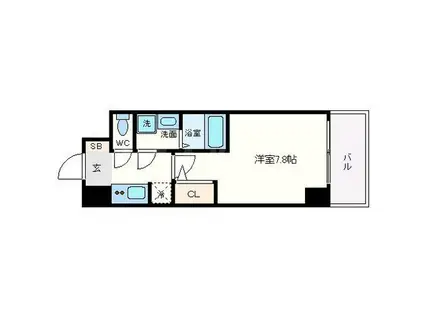 アーデンタワー西本町(1K/7階)の間取り写真