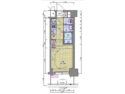 プレサンス福島ミッドエル(1K/4階)の間取り写真