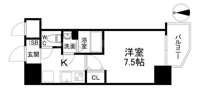 LUMINOUS鶴見(1K/3階)の間取り写真