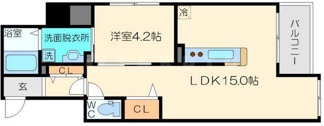サンメゾンXI(1LDK/2階)の間取り写真