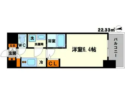 コンフォリア江坂広芝町(1K/5階)の間取り写真