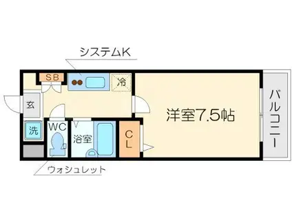 相川フラワーコート(1K/1階)の間取り写真