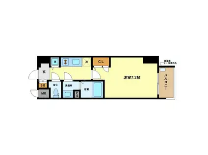 エスリード阿波座ノースプレイス(1K/4階)の間取り写真