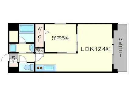 BANK(1LDK/2階)の間取り写真