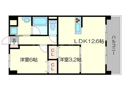 BANK(2LDK/5階)の間取り写真