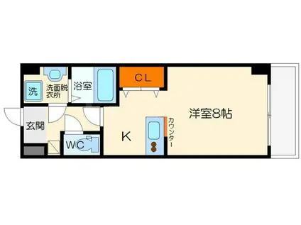 フローライト上新庄駅前(1K/5階)の間取り写真