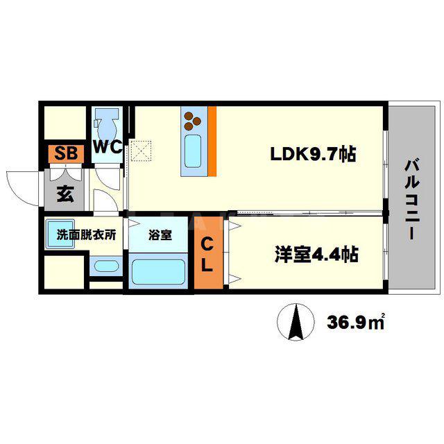 第23関根マンション(1LDK/5階)の間取り写真