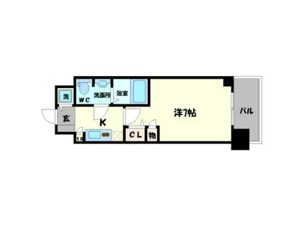 スワンズ谷町セントシティ(1K/10階)の間取り写真