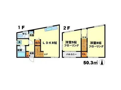 メゾン・ド・ロゼ　メゾネット(2LDK)の間取り写真