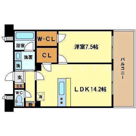 ルクレ阿波座レジデンス(1LDK/11階)の間取り写真