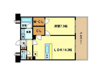 ルクレ阿波座レジデンス(1LDK/10階)の間取り写真
