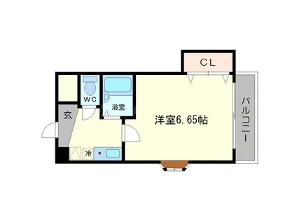 ベルメゾン千里山(1K/1階)の間取り写真