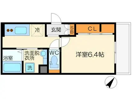 ビルボード淡路駅前(1K/3階)の間取り写真