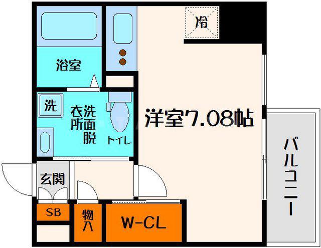 ドゥーエ江坂3(ワンルーム/14階)の間取り写真