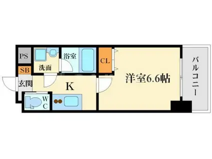 アリビオ江坂垂水町(1K/8階)の間取り写真