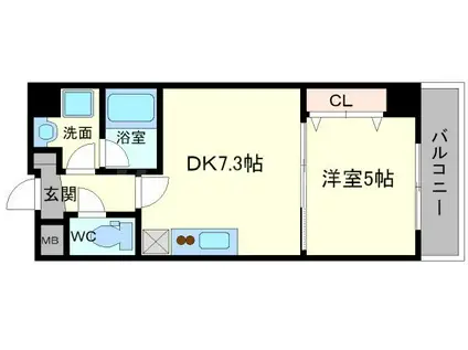 ハイムラポールPARTⅩⅤ(1DK/5階)の間取り写真