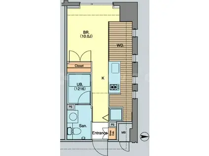 アーデンタワー南堀江(ワンルーム/10階)の間取り写真