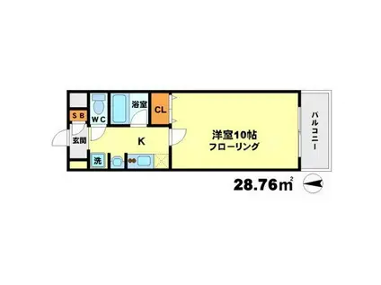 ステュディオ・パレ(1K/8階)の間取り写真