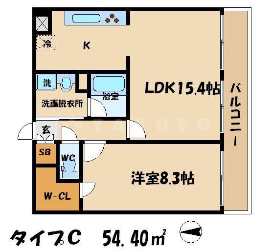 クラウディア野江(1LDK/1階)の間取り写真