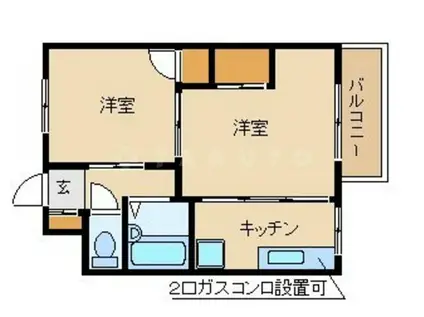 エルパラッツオ京橋(2K/3階)の間取り写真