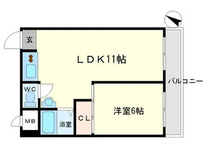 エリータ桃山台I(1LDK/3階)の間取り写真