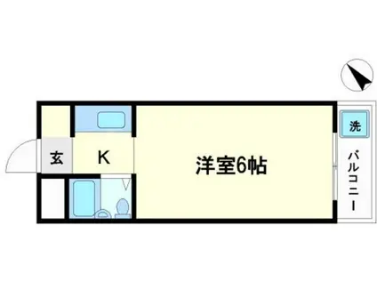 ラフォーレ千里(ワンルーム/3階)の間取り写真