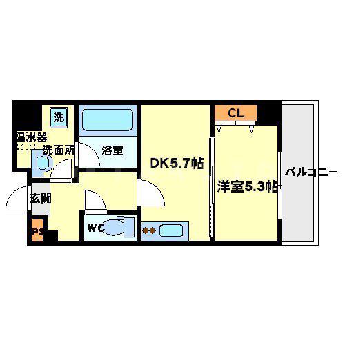 ハイムラポールPARTⅩⅣ(1K/7階)の間取り写真