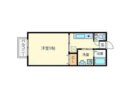 ハイムトーリア(1K/1階)の間取り写真