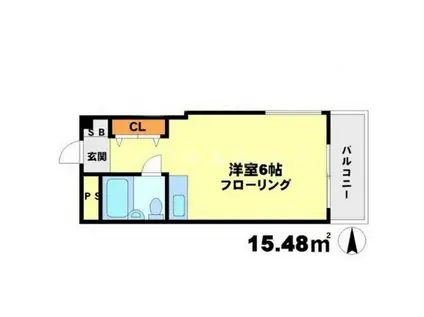 ファインクレスト江坂(ワンルーム/6階)の間取り写真