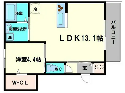 ルミナーレ今福(1LDK/3階)の間取り写真