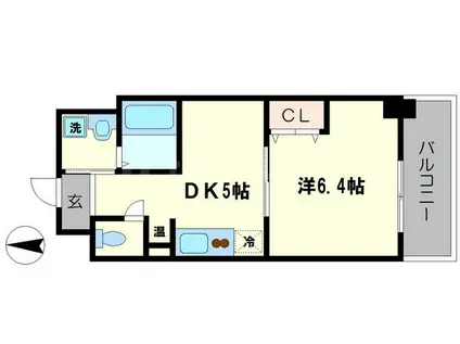 第16関根マンション(1DK/5階)の間取り写真