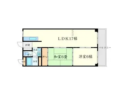 コーポ赤阪(2LDK/1階)の間取り写真