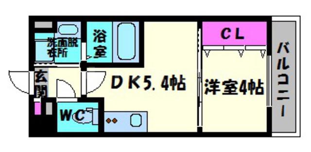 LA CASA京橋(1DK/6階)の間取り写真