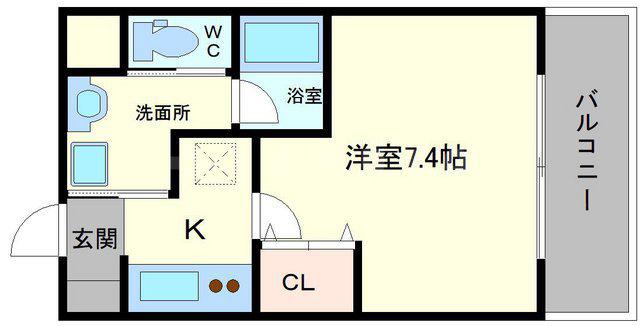 AILE京橋(1K/3階)の間取り写真